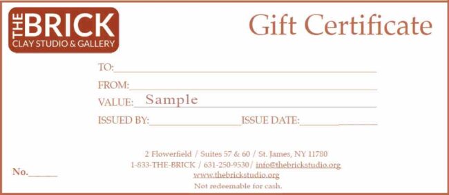 Brick Gift Certificate