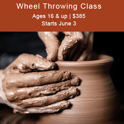 TUESDAY: 6:00 pm – 9:00 pm Beginner Wheel Throwing